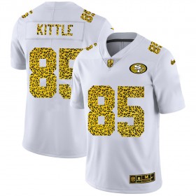 Camiseta Hombre NFL San Francisco 49ers George Kittle 85 Nike Flocked Leopard Print Blanco